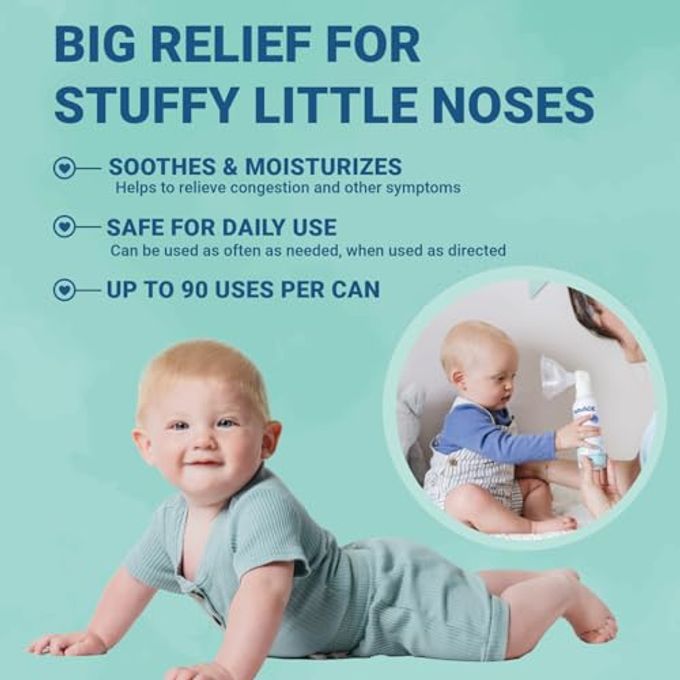 Navage Baby Micro-Mist Saline Inhaler Saline Nasal Spray For Congestion Relief Pediatrician Endorsed Baby Nasal Spray W/Mask & Quiet, Continuous Mist (2.8 Oz) - Image 5