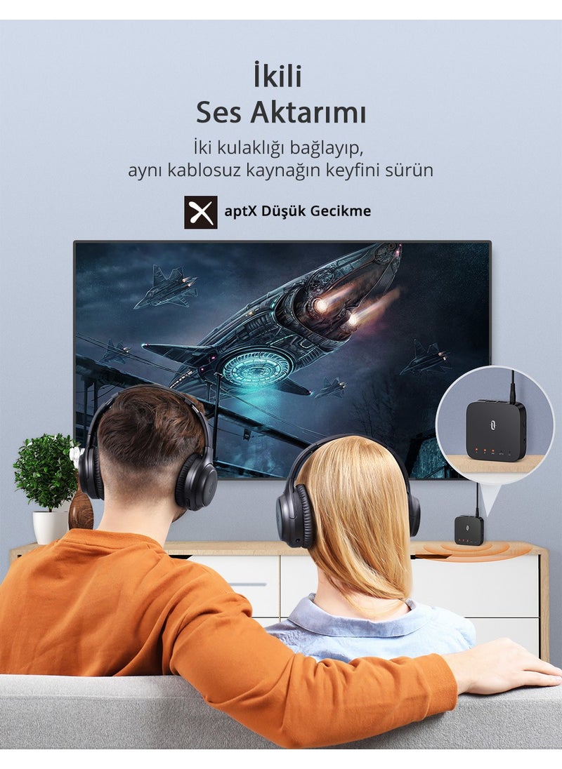 TT-BA09 PRO BT 5.0 Codec Viewer with aptX Low Latency TV Home Audio System Compatible 3.5 AUX RCA SPDIF In/Out Receiver/Transmitter 24 Hours Battery Life