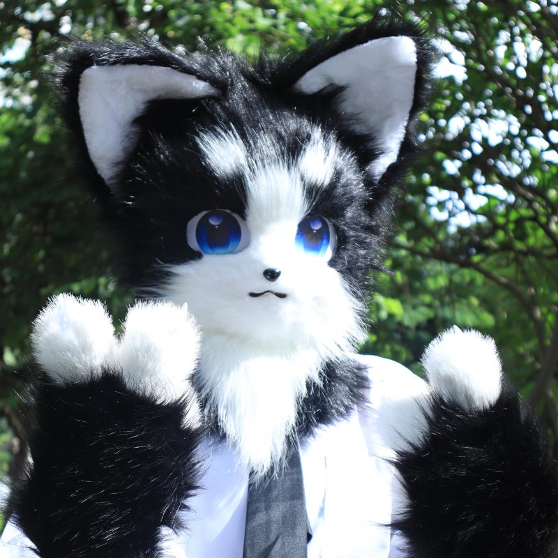 HAOAN Animal Furry Fursuit Head Mask Plush Cat Fox Mask Costume Props for Halloween Cosplay Party - Image 4