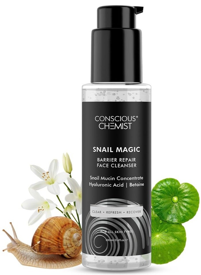 Conscious Chemist Snail Magic Cleanser Barrier Repair Low pH Gel Cleanser Daily Mild Face Cleanser for All Skin 100ml - Image 1