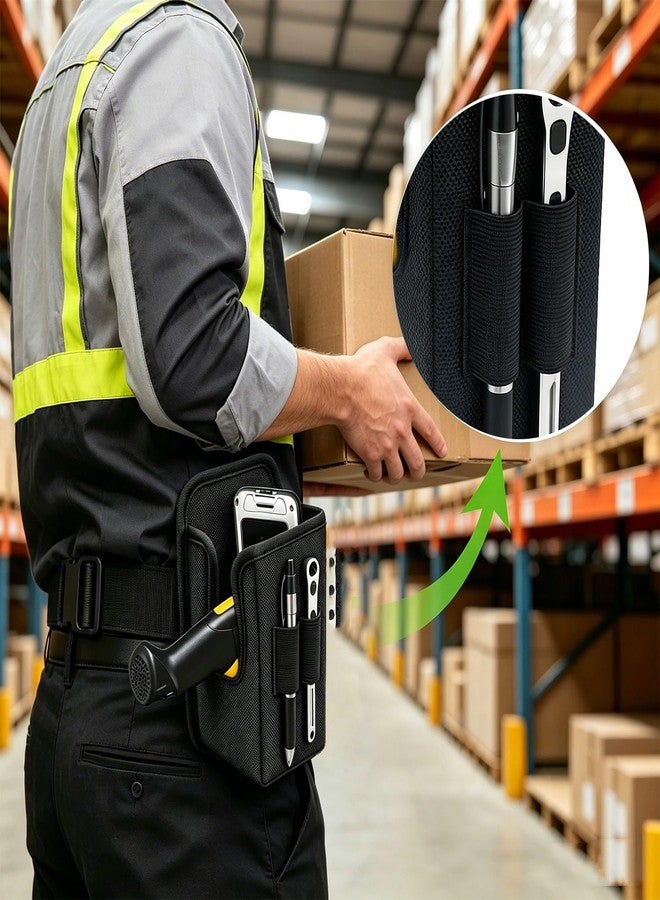 وانتي جراب ماسح ضوئي متين وعالي التحمل من وانتي، متوافق مع ماسحات زيبرا الضوئية من سلسلة MC3300/3200/3100/3000، مزود بحلقة حزام معدنية متينة ومشبك للتثبيت. - Image 5