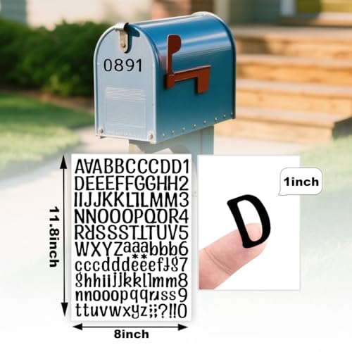 FZWONVUC 1416 Pcs 12 Sheet Small Vinyl Letter Stickers for Scrapbooking,1 inch Letter and Number Stickers for Mailbox, Outside Home,Office,Signs,Window,Door,DIY (Black) - Image 2