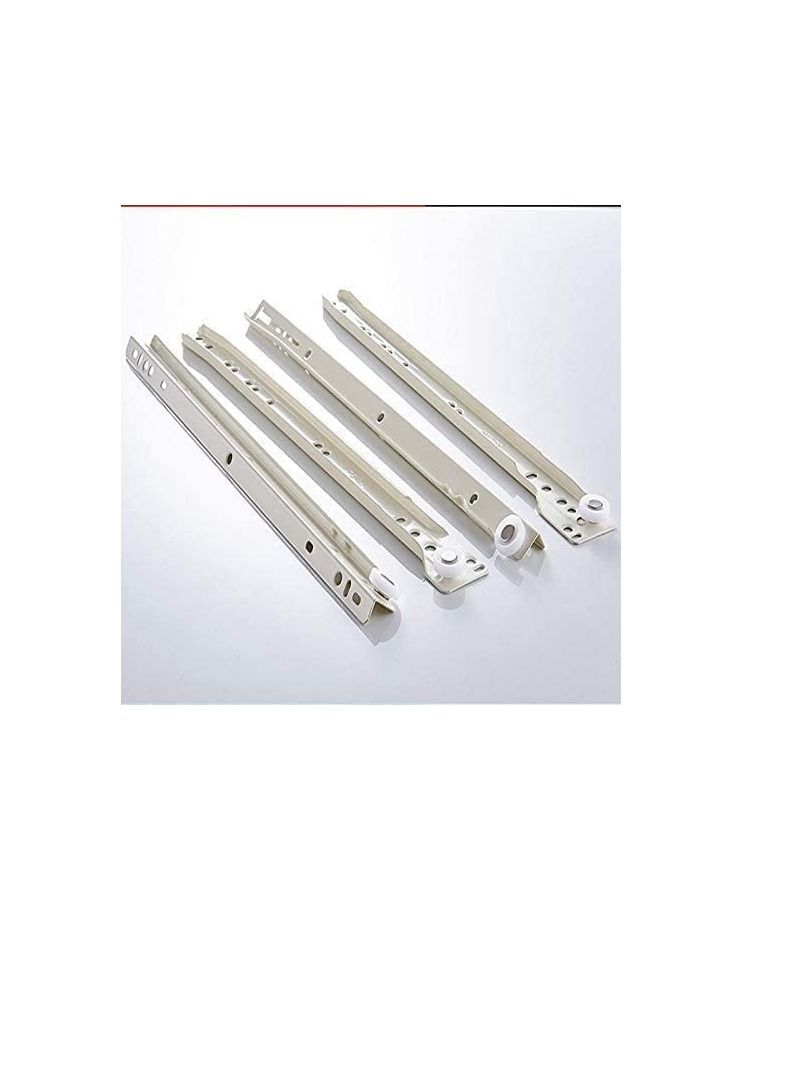 Robustline Roller Wheel Cabinet Drawer Keyboard Slide Glide Runner 2 Pairs (1.0mm Thickness), Heavy duty drawer slides (12") - Image 2