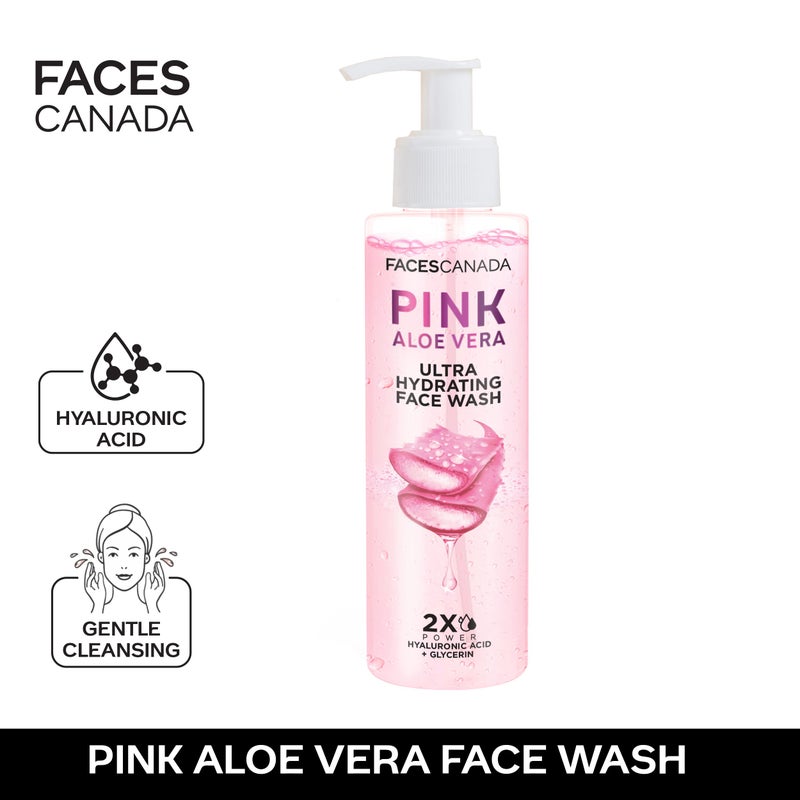 FACESCANADA Pink Aloe Vera Face Wash | Ultra Hydrating Cleanser with Hyaluronic Acid & Glycerin | Refreshes, Soothes & Helps Maintain Moisture Balance | Daily Gentle Skincare | 3.38 Fl Oz (100ml) - Image 2