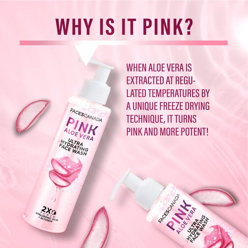 FACESCANADA Pink Aloe Vera Face Wash | Ultra Hydrating Cleanser with Hyaluronic Acid & Glycerin | Refreshes, Soothes & Helps Maintain Moisture Balance | Daily Gentle Skincare | 3.38 Fl Oz (100ml) - Image 3