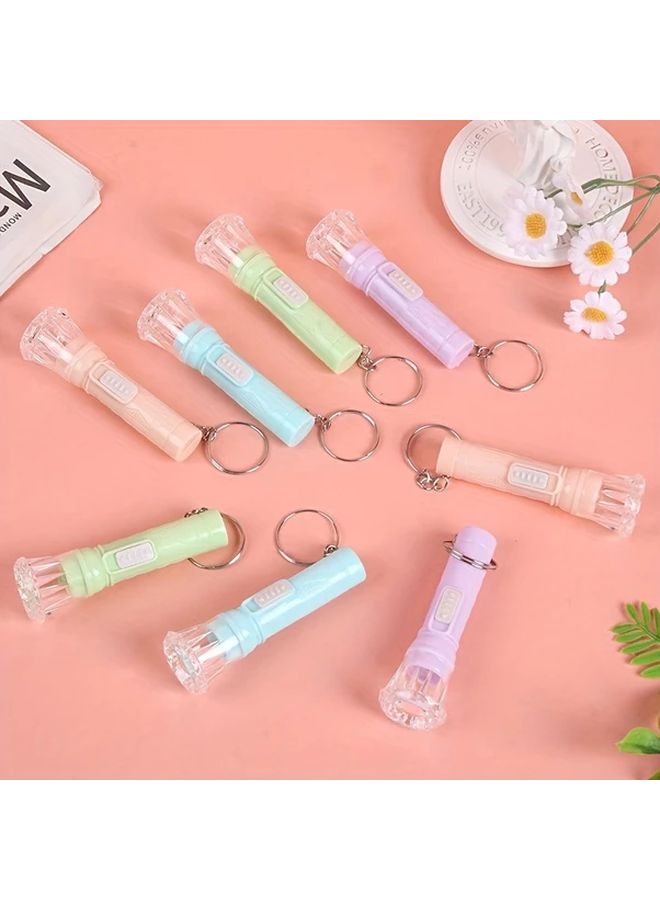 12pcs Macaron Style Mini LED Flashlight Keychain Multicolor Portable Gift Box - Image 5