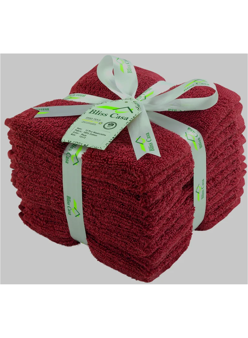 Bliss Casa Bliss Casa 100% Combed Cotton Washcloths (12 Pack, 30 x 30 CM) - 500 GSM Washcloth, Face towel Set Highly Absorbent Quick Dry and Soft Towels