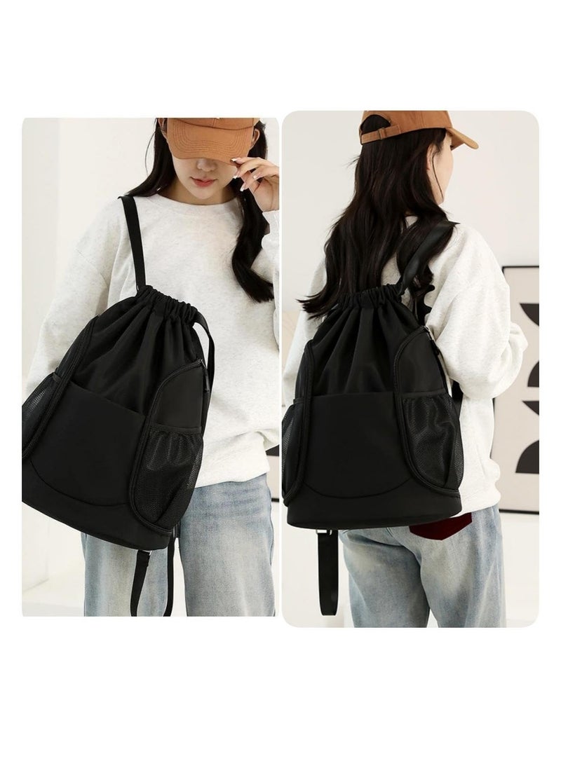 SYOSI SYOSI, Drawstring Backpack Waterproof Soccer Bag for Man and Women, Sports Basketball Gym Draw String Sackpack with Shoes Compartment Side Mesh Pockets  - Image 5