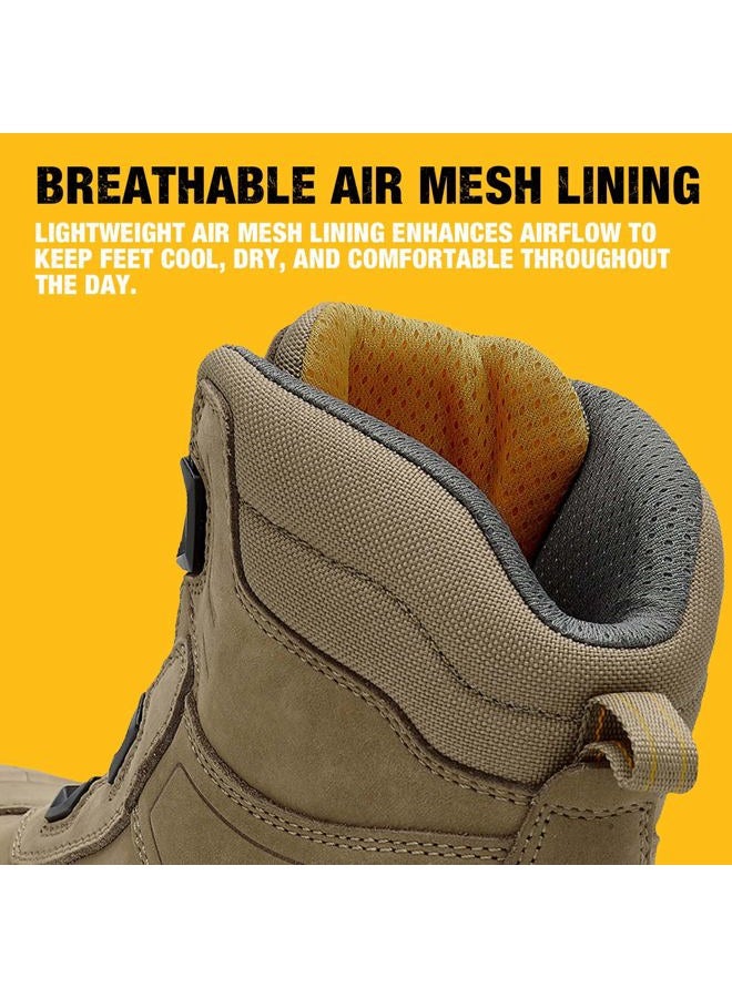 DEWALT Richardson Men's BOA Fit System, Nubuck Leather, Water Resistant, Steel Toe, Safety Work Boot, Stone, 9.5 - Image 5