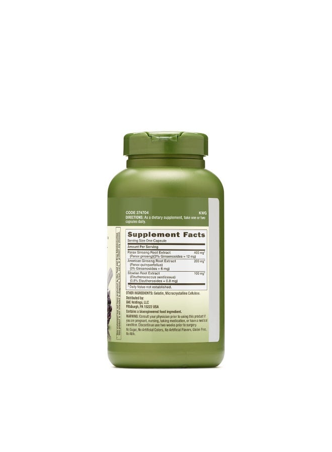 GNC Herbal Plus Triple Ginsa 200 Capsules - Image 2