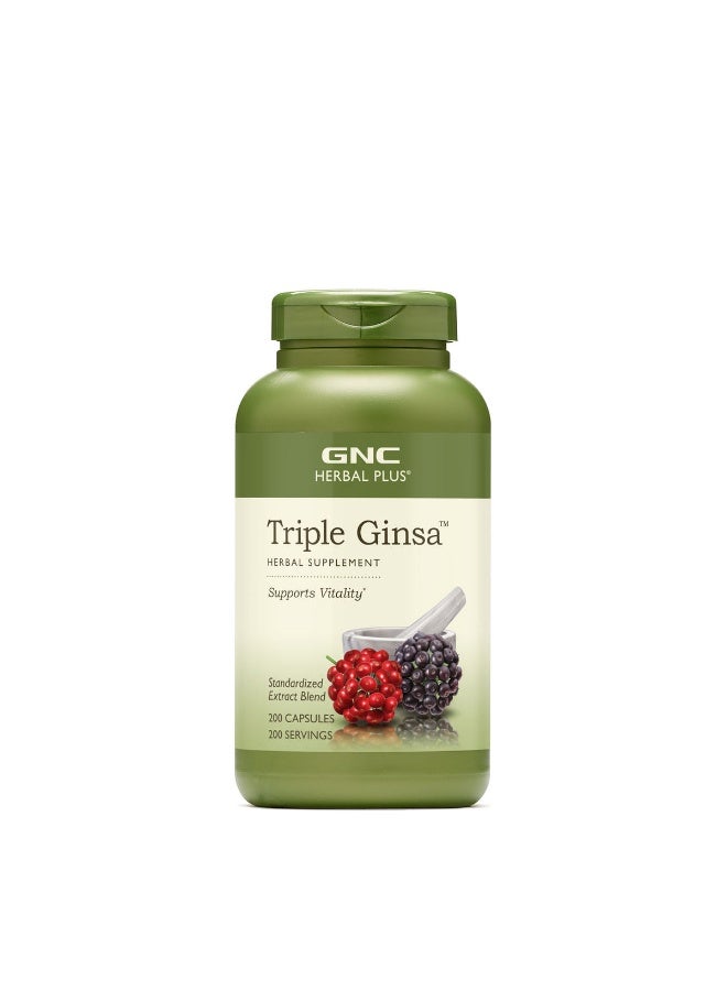 GNC Herbal Plus Triple Ginsa 200 Capsules - Image 1