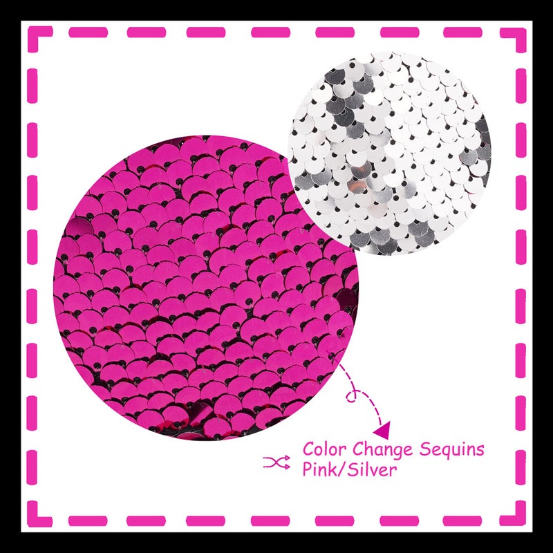 Toandon Girls Kids Canvas Shoes Sneakers for Toddler Color Change Flipping Sequins Glitter Sparkle Slip On High Top Adjustable Hook Loop Straps Velcro Non-Slip Lightweight Walking Pink Size 10 - Image 3