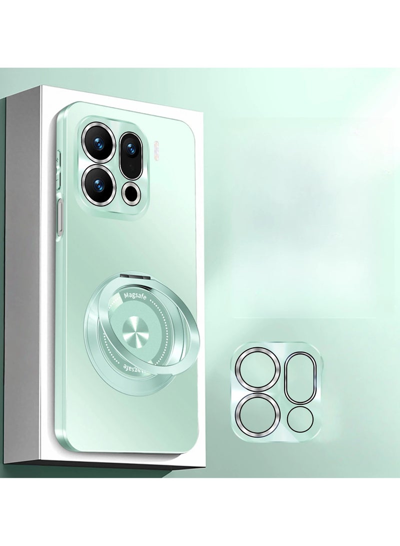 عام الغلاف المتوافق مع هاتف OPPO Find X9 Pro - مزود بحامي للعدسة وحلقة حامل دوارة 360° - غلاف كامل التغطية مقاوم للصدمات