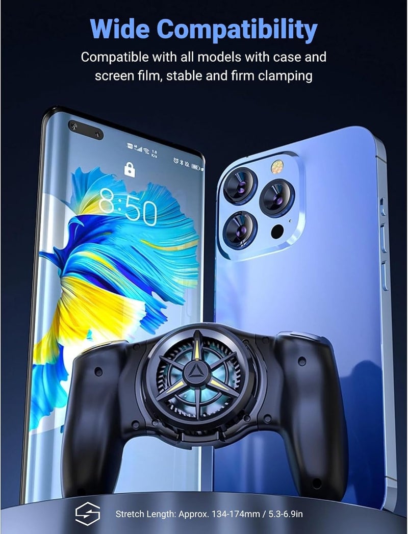 ciciglow Phone Game Grip, Semiconductor Radiator, Adjustable Mobile Controller Handle Holder with Colorful Light Effect, Fan Cooling, for, IOS - Image 5
