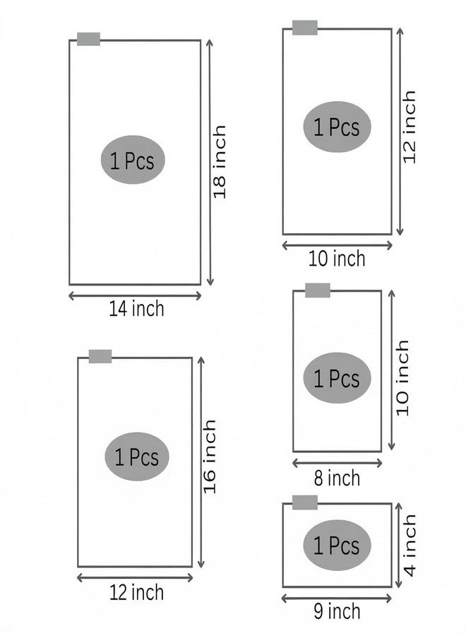 ODMART Frosted Clothes Storage Bags Pack of 5 | Reusable Zipper Wardrobe Organizer Pouches with Air Vent Hole | Multi Size Clothing Storage Bags for Wardrobe, Closet & Travel - Image 2