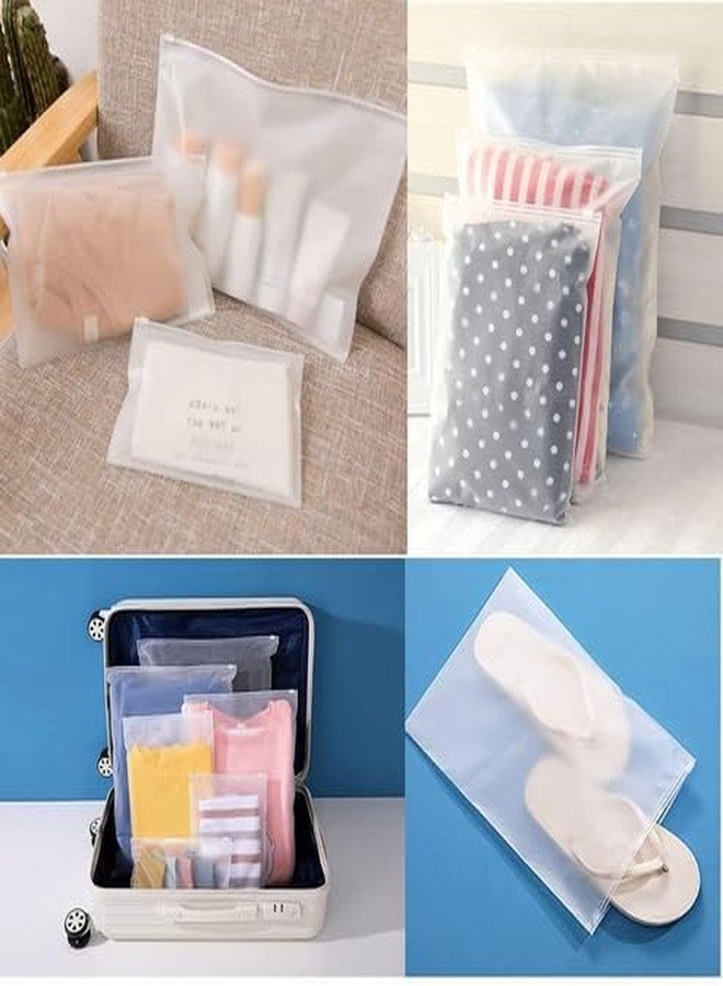 ODMART Frosted Clothes Storage Bags Pack of 5 | Reusable Zipper Wardrobe Organizer Pouches with Air Vent Hole | Multi Size Clothing Storage Bags for Wardrobe, Closet & Travel - Image 4