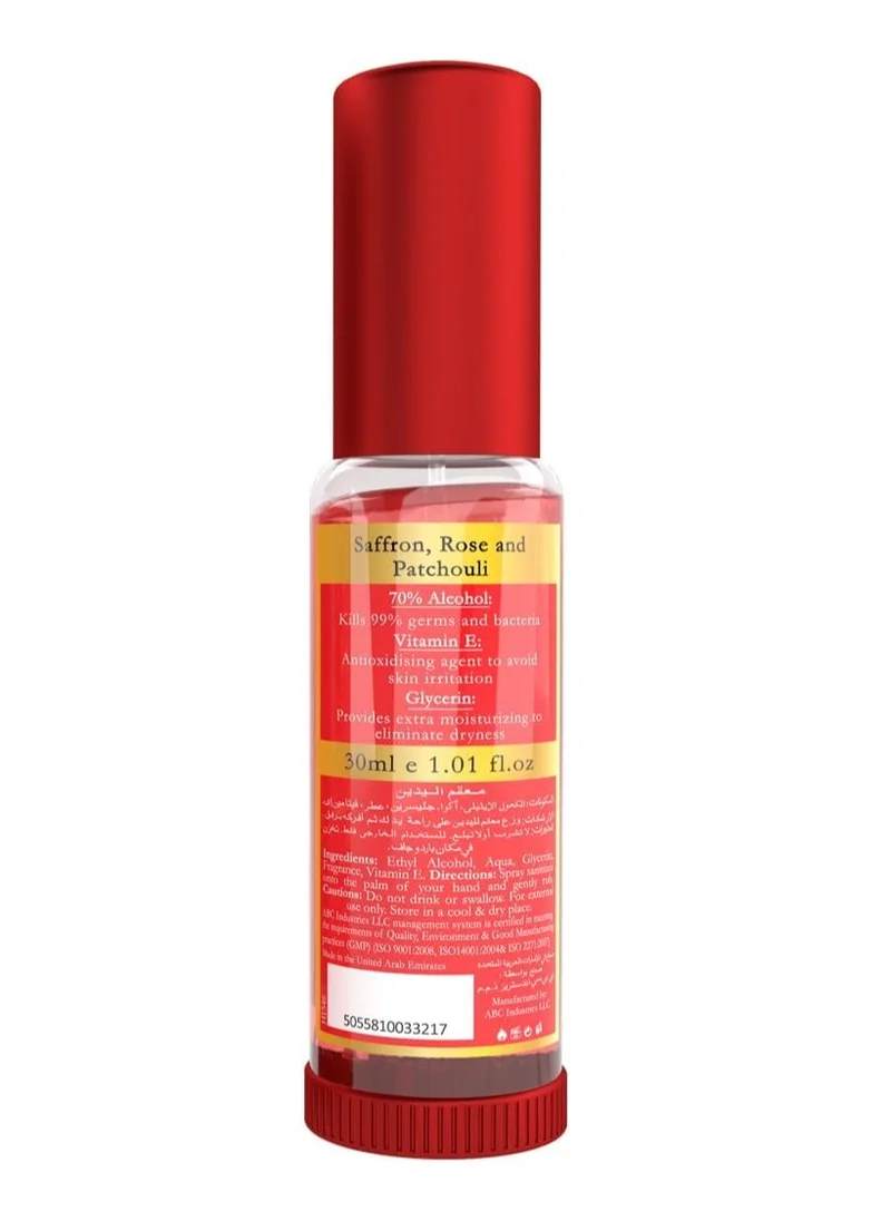 Shower Scents Shower Scents Saffron Rose Mositurizing Perfumed Hand Sanitizer Spray 30ml