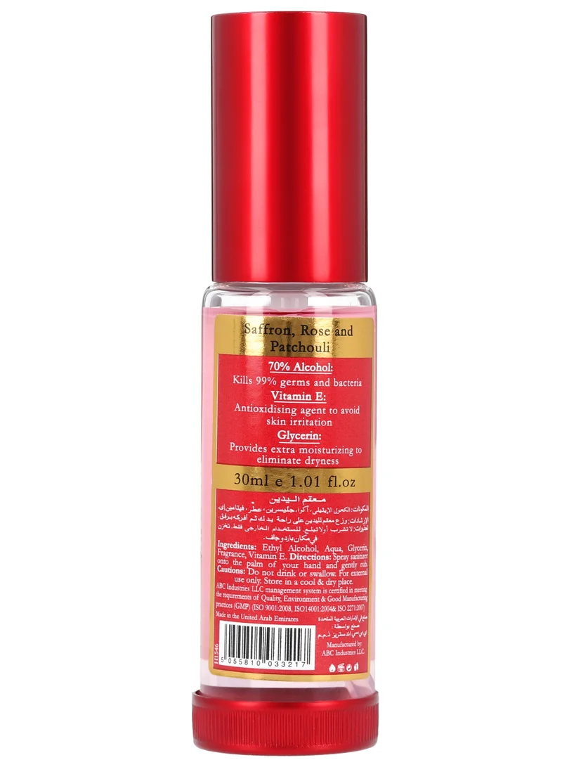 Shower Scents Shower Scents Saffron Rose Mositurizing Perfumed Hand Sanitizer Spray 30ml