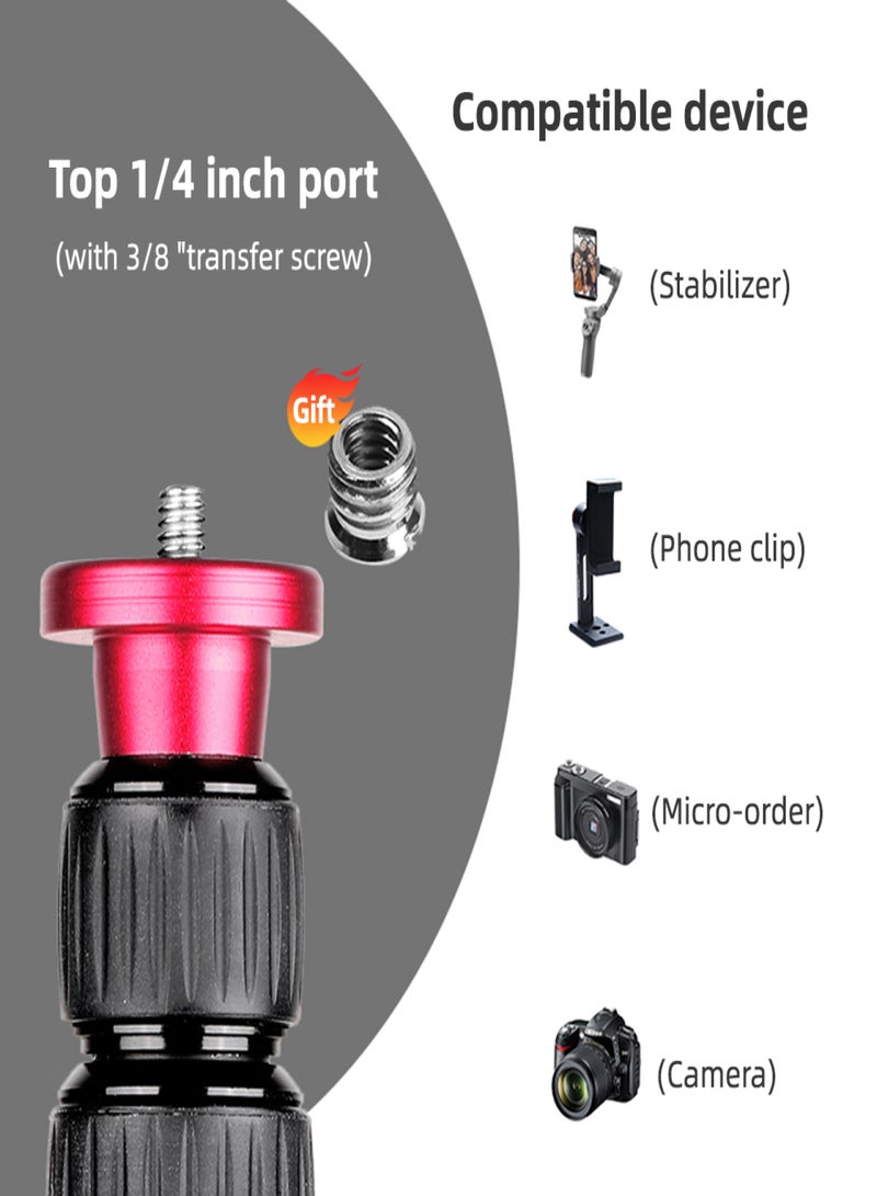 Manbily LR-255 Tripod Extension Rod for Tripod Monopod Gimbal Stabilizer Aluminum Alloy 33.5-108cm/13.2-42.5in Adjustable Camera Monopod with 1/4 Inch Screw & 3/8 Inch Screw Adapter - Image 4