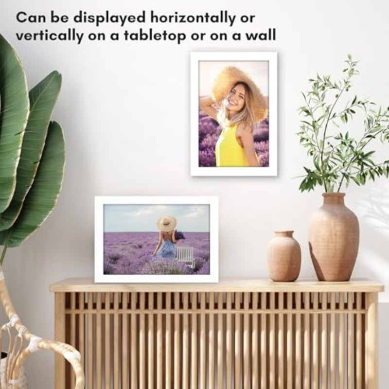 A4 Picture Frame in White - Engineered Wood with Shatter Resistant Glass - Horizontal and Vertical Formats for Wall and Tabletop - 8.3 x 11.7 in - Image 5