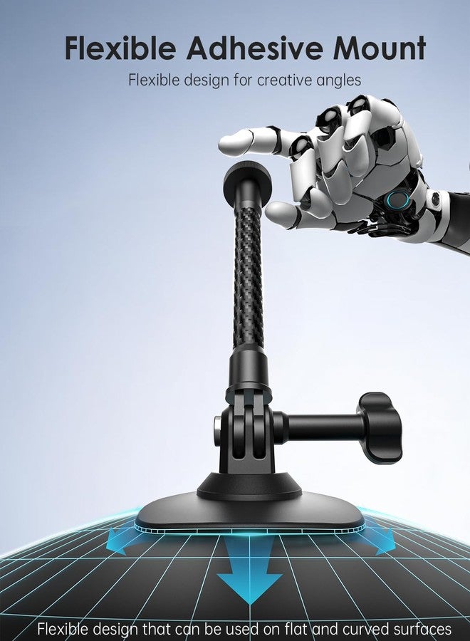 حامل لاصق مرن من Maectech متوافق مع حامل خوذة Insta360 X4 X3 Ace Pro، وقاعدة كاميرا Go Pro Hero Action، وملحقات كاميرا DJI Osmo Action Sports، وحوامل الكاميرات ودعاماتها. - Image 2
