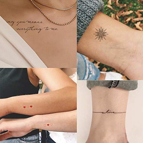 Everjoy Bohemian-inspired Realistic Temporary Tattoos for Women and Men - Waterproof, Long-lasting, and Meaningful Tattoo Designs including Butterfly, Moon, Sun, Love, Letters and Words - Image 5