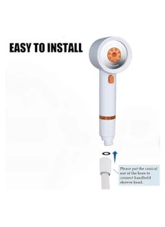 OUYoo OUYoo High Pressure Handheld Shower Head with Cotton Filter, 4 Modes Water Saving Filter, Pause Switch, Luxury White Showerhead for Healthier Bathing Experience.（White）  - Image 5