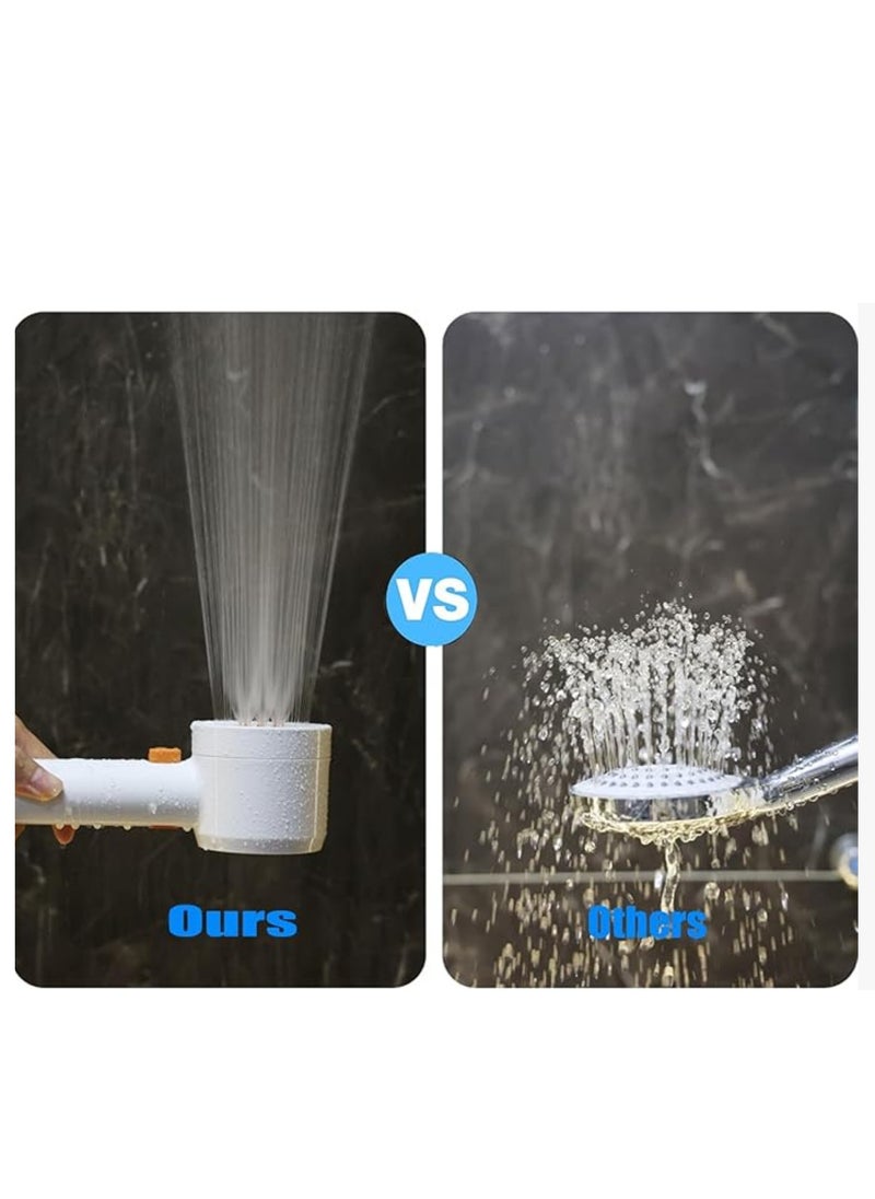 OUYoo - OUYoo High Pressure Handheld Shower Head with Cotton Filter, 4 Modes Water Saving Filter, Pause Switch, Luxury White Showerhead for Healthier Bathing Experience.（White） - Image 1