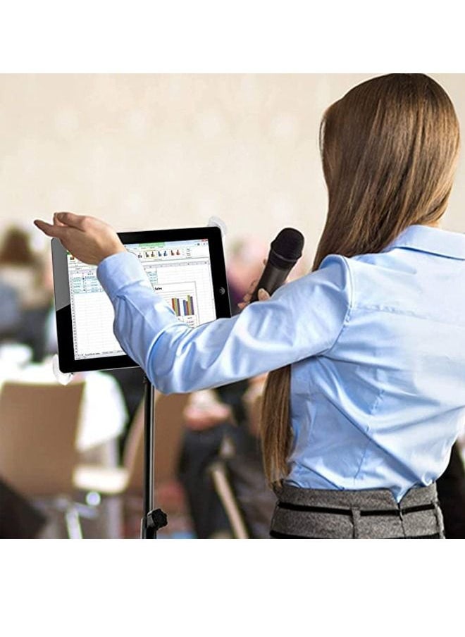 PADOM - Padom IPad and Mobile Phone Tripod Stand,Height Adjustable 20 to 60 Inch with 360 Degree Rotating Tablet Holder for iPad Air,iPad Pro and More 9.5 to 14.5 Inch Tablets, Coming with Carrying Bag - Image 1