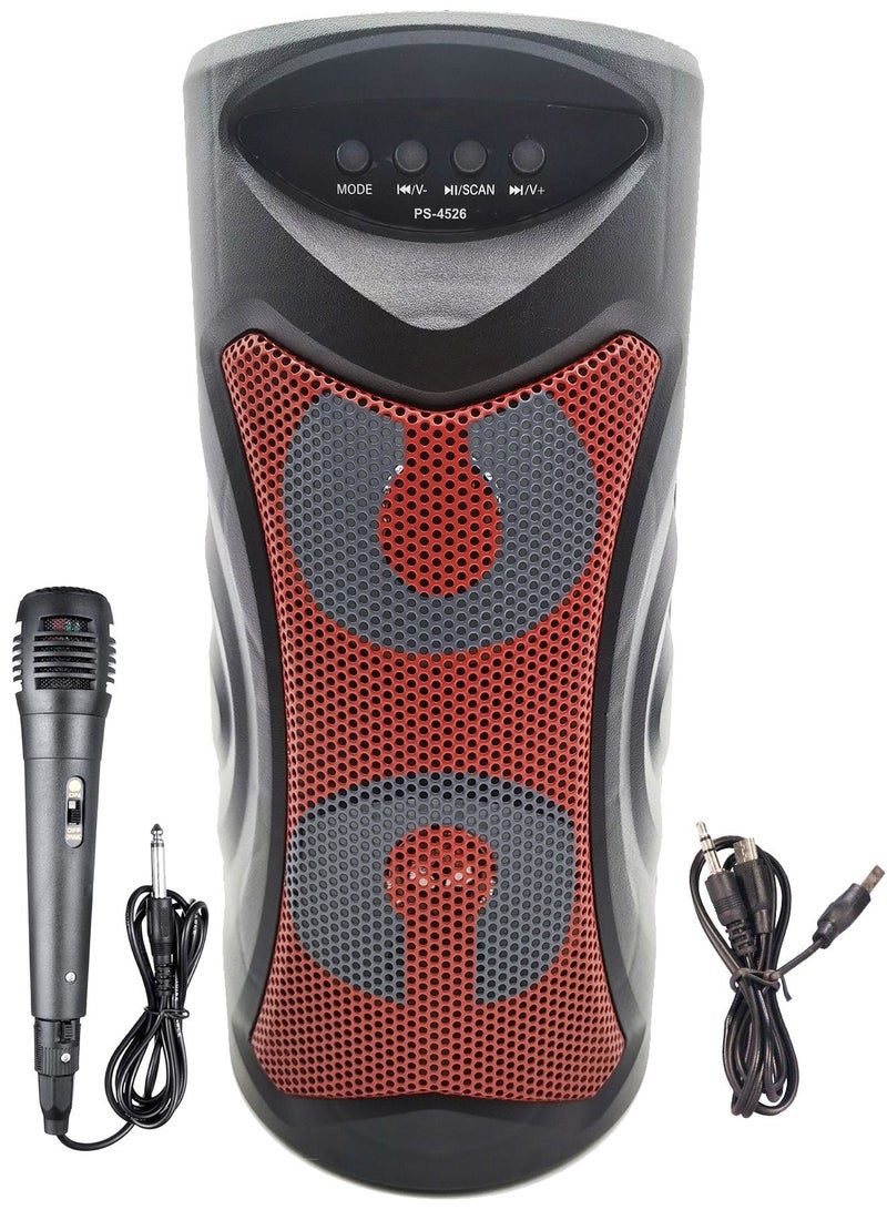 مايكروبلس مكبر صوت ستيريو احترافي مع ميكروفون بخاصية بلوتوث متوافق مع الاجهزة المحمولة احمر - Image 1