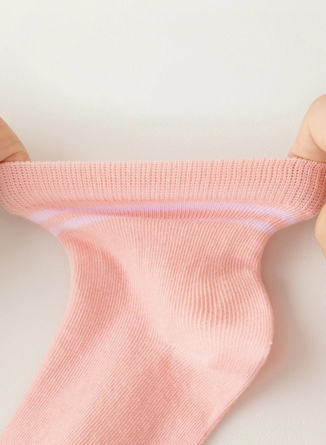 شيبشيب 5 أزواج من الجوارب الرياضية اللطيفة للبنات بطول متوسط مع خطوط ريترو - Image 2