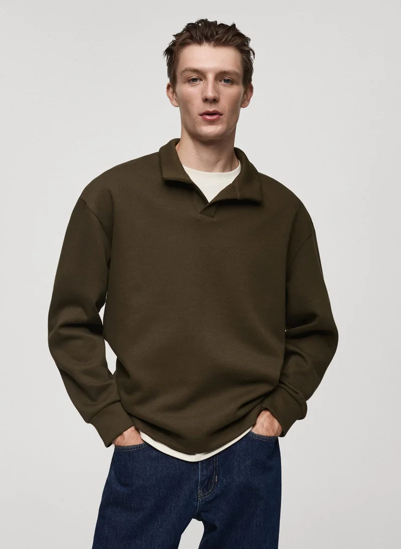 Mango Man Casual Relaxed Fit Sweatshirt