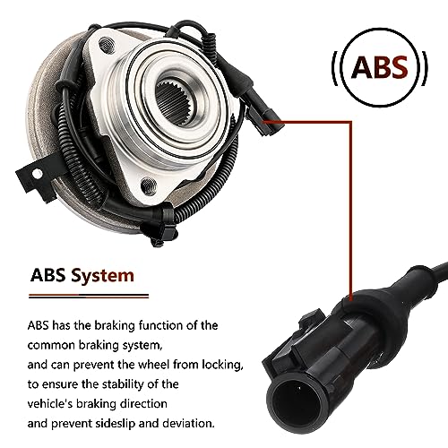 JLEO 515078 (Pair) Front Wheel Bearing and Hub Assembly for 2006-2010 Ford Explorer,for 2006-2010 Ford Explorer Sport Trac,for 2006-2010 Mercury Mountaineer,5 Lugs W/ABS - Image 5