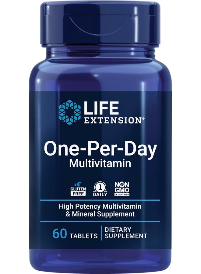 Life Extension One-Per-Day Multivitamin Essential Vitamins And Minerals Non-Gmo Gluten-Free 60 Tablets - Image 1