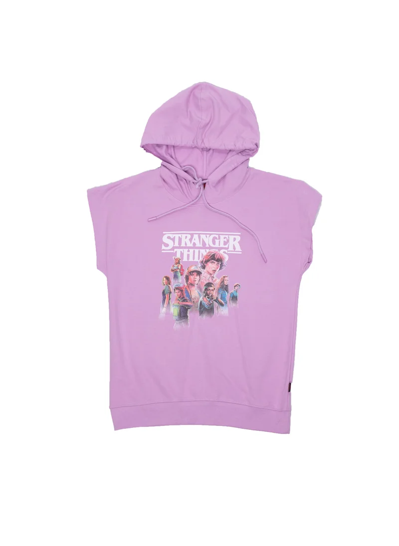 Stranger Things Stranger Things - Girls Sleeveless Hooded Sweat Top