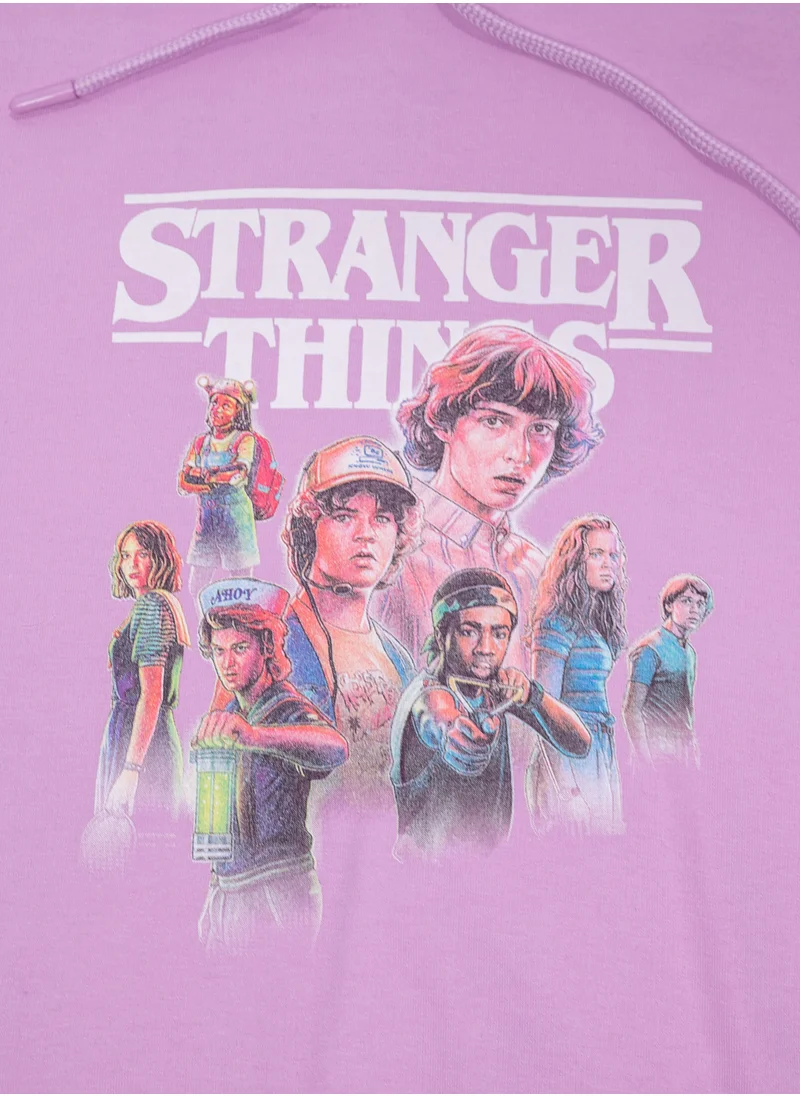 سترانجر ثينكينج Stranger Things - سترة رياضية بغطاء للرأس بدون أكمام للفتيات