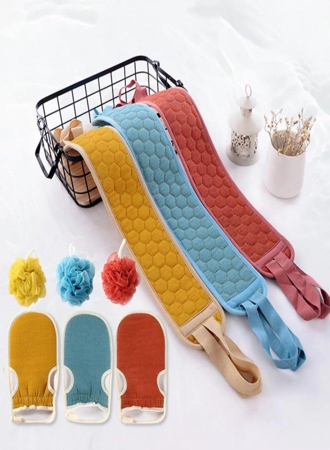 MVM Enterprise Luxury Loofah Combo Set - Loofah for Bathing - Body Scrubber for Dead Skin - Exfoliating Gloves - Bathing Accessories for Men & Women - Body Dust Remover - Image 1