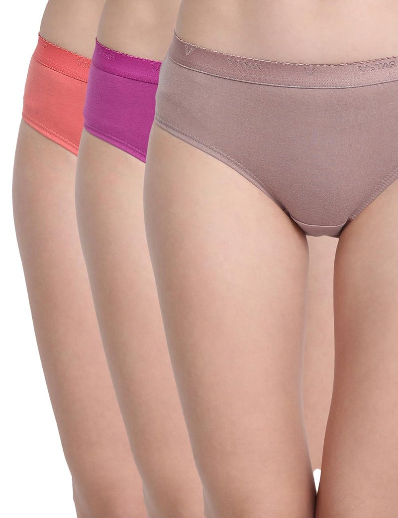 VSTAR Women's Cotton Blend Panties (Pack of 3) (Maple_Multicolor, 100 Cm) - Image 2
