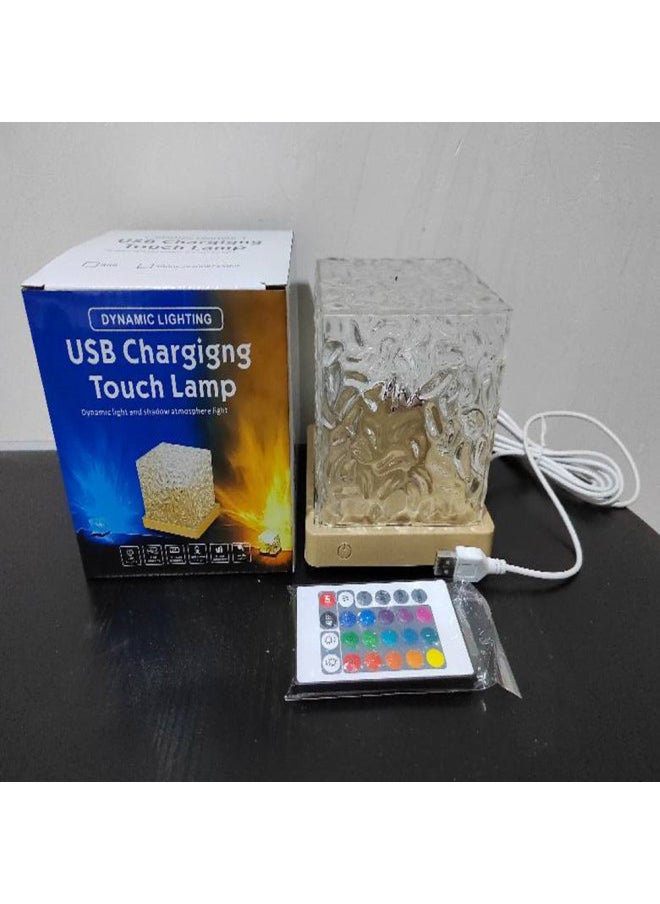 Generic - Rotating Water Ripple Nightlight Bedside Flame Atmosphere Lamp Romantic Gift Starry Sky Projection Lamp Aurora Borealis Stage Lamp-Power Supply:3W-Light Color:16 Color Remote Control Touch Plastic Bottom - Image 1