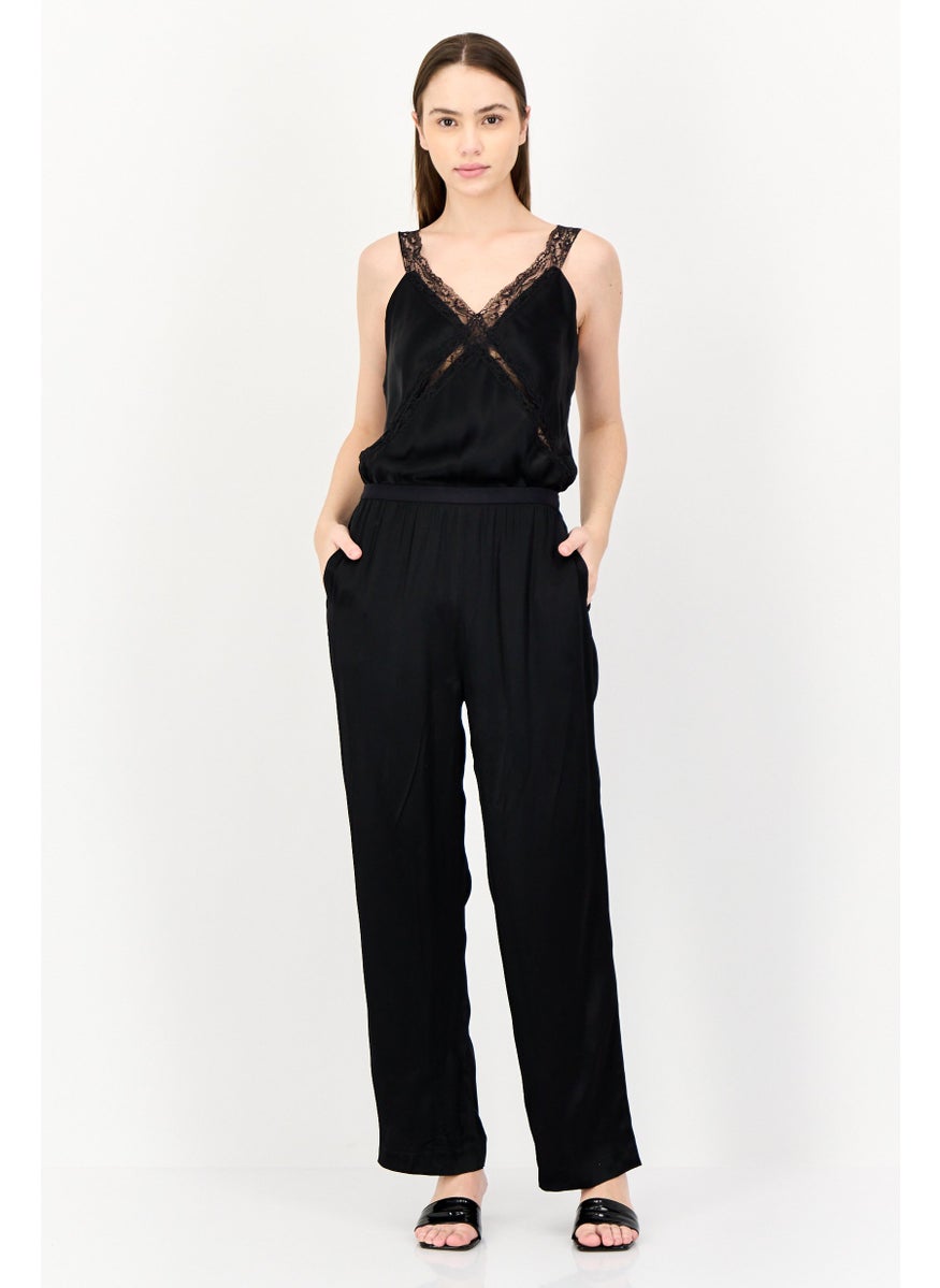 Maje Women Plain Sleeveless Jumpsuit, Black  - Image 1