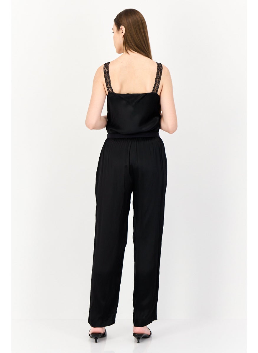 Maje Women Plain Sleeveless Jumpsuit, Black  - Image 4