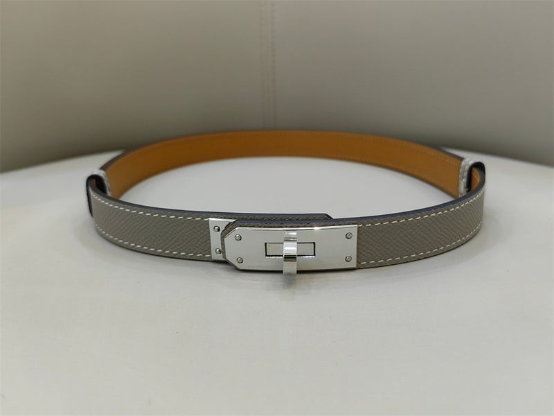 Grain palm print double-sided cowhide belt versatile womens jeans with suit jacket dress belt Womens Gray