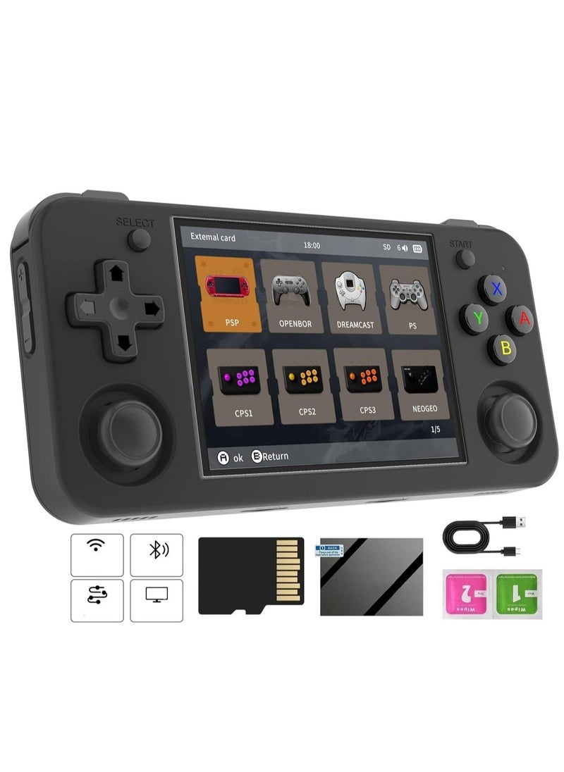 ANBERNIC  - RG35XX H Retro Handheld Game Console, 3.5 Inch IPS Screen Linux System Built-in 64G TF Card 5528 Games Support HDMI TV Output 5G WiFi Bluetooth 4.2 (Black) - Image 1