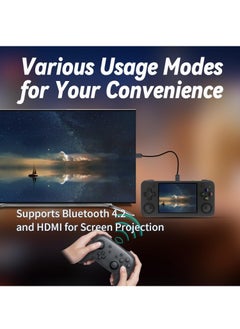 ANBERNIC  RG35XX H Retro Handheld Game Console, 3.5 Inch IPS Screen Linux System Built-in 64G TF Card 5528 Games Support HDMI TV Output 5G WiFi Bluetooth 4.2 (Black)  - Image 5