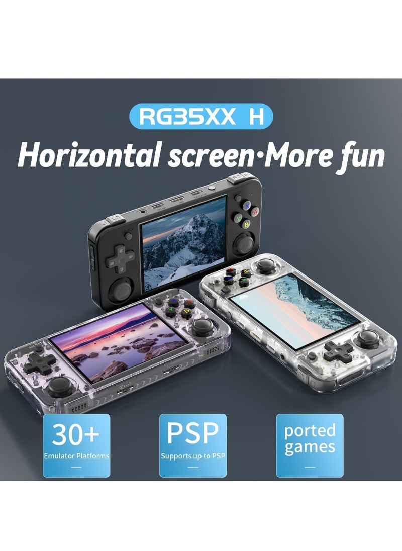 ANBERNIC  - RG35XX H Retro Handheld Game Console, 3.5 Inch IPS Screen Linux System Built-in 64G TF Card 5528 Games Support HDMI TV Output 5G WiFi Bluetooth 4.2 (Black) - Image 1