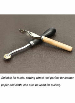 Excefore 2 Pcs Leather Needle Point Tracing Wheel with Wooden Handle Cloth Sewing Overstitch Wheel Tool for Leather Crafts 4mm and 2mm  - Image 4