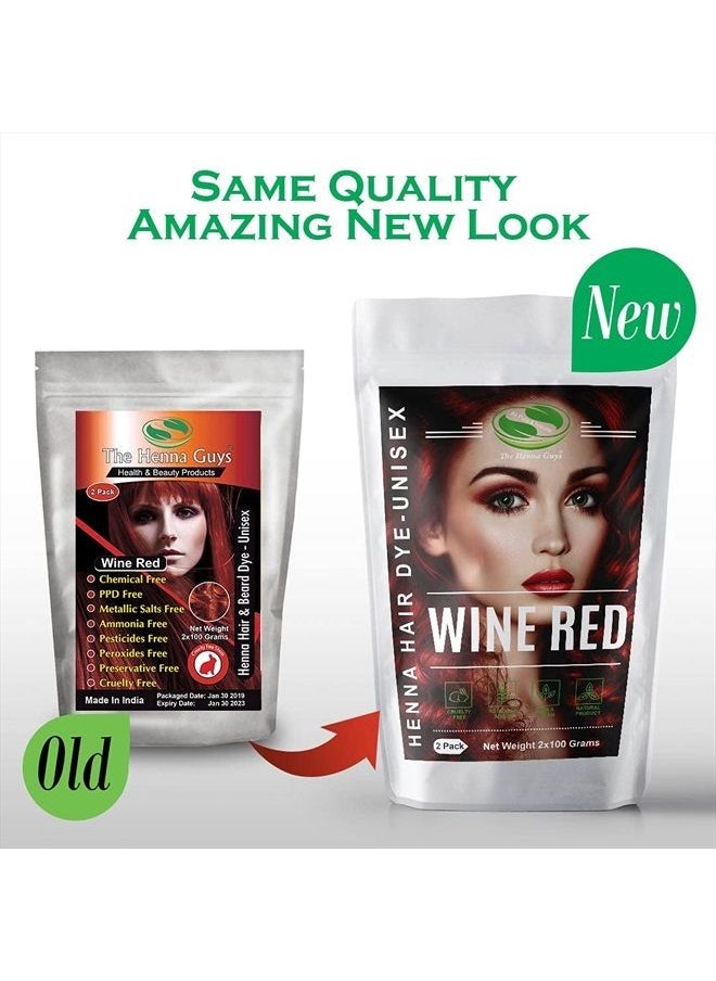 The Henna Guys - Wine Red Henna Hair & Beard Dye/Color - 2 Pack - The Henna Guys - Image 1