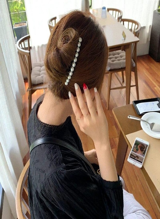 RECTYO GALLERY 2 PCS Vintage Pearl Rhinestone Black Hair Comb Clip Hair Styling and Hair Accessories Tool Side Comb Hair Bun Decorated for Women - Image 3