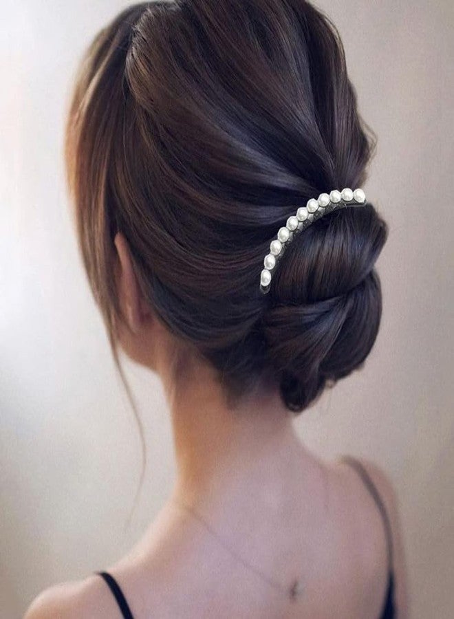 RECTYO GALLERY 2 PCS Vintage Pearl Rhinestone Black Hair Comb Clip Hair Styling and Hair Accessories Tool Side Comb Hair Bun Decorated for Women - Image 2
