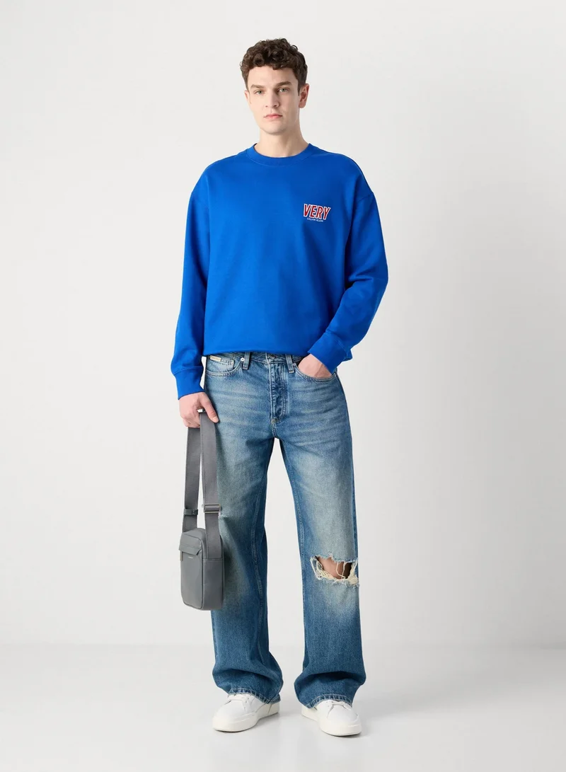 Calvin Klein Jeans  Logo Crew Neck Sweatshirt for Men | Best Price UAE